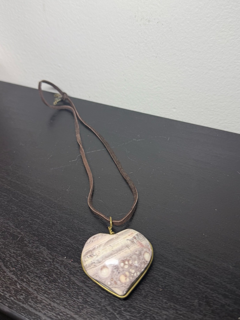 Y2K Handmade Copper Marbled Heart Pendant Necklace